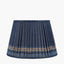 Samaira 35cm Denim Silk Border Print Mushroom Pleat Tapered Lampshade