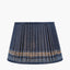 Samaira 35cm Denim Silk Border Print Mushroom Pleat Tapered Lampshade