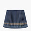Samaira 35cm Denim Silk Border Print Mushroom Pleat Tapered Lampshade