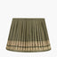 Samaira 35cm Olive Silk Border Print Mushroom Pleat Tapered Lampshade
