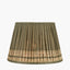 Samaira 35cm Olive Silk Border Print Mushroom Pleat Tapered Lampshade