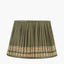Samaira 35cm Olive Silk Border Print Mushroom Pleat Tapered Lampshade