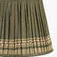Samaira 35cm Olive Silk Border Print Mushroom Pleat Tapered Lampshade