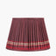 Samaira 35cm Red Silk Border Print Mushroom Pleat Tapered Lampshade
