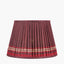 Samaira 35cm Red Silk Border Print Mushroom Pleat Tapered Lampshade