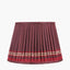 Samaira 35cm Red Silk Border Print Mushroom Pleat Tapered Lampshade