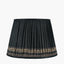 Samaira 40cm Black Silk Border Print Mushroom Pleat Tapered Lampshade