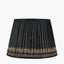 Samaira 40cm Black Silk Border Print Mushroom Pleat Tapered Lampshade