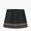 Samaira 40cm Black Silk Border Print Mushroom Pleat Tapered Lampshade