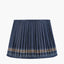 Samaira 40cm Denim Silk Border Print Mushroom Pleat Tapered Lampshade