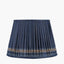 Samaira 40cm Denim Silk Border Print Mushroom Pleat Tapered Lampshade