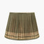 Samaira 40cm Olive Silk Border Print Mushroom Pleat Tapered Lampshade