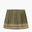 Samaira 40cm Olive Silk Border Print Mushroom Pleat Tapered Lampshade