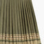Samaira 40cm Olive Silk Border Print Mushroom Pleat Tapered Lampshade