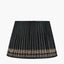 Samaira 45cm Black Silk Border Print Mushroom Pleat Tapered Lampshade