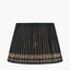 Samaira 45cm Black Silk Border Print Mushroom Pleat Tapered Lampshade