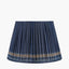 Samaira 45cm Denim Silk Border Print Mushroom Pleat Tapered Lampshade