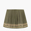 Samaira 45cm Olive Silk Border Print Mushroom Pleat Tapered Lampshade