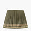 Samaira 45cm Olive Silk Border Print Mushroom Pleat Tapered Lampshade