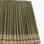 Samaira 45cm Olive Silk Border Print Mushroom Pleat Tapered Lampshade