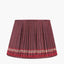 Samaira 45cm Red Silk Border Print Mushroom Pleat Tapered Lampshade
