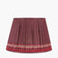 Samaira 45cm Red Silk Border Print Mushroom Pleat Tapered Lampshade
