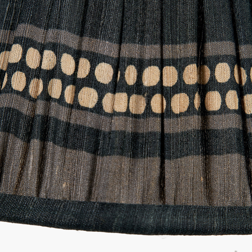 Samaira 16cm Black Silk Border Print Mushroom Pleat Tapered Lampshade