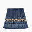 Samaira 16cm Denim Silk Border Print Mushroom Pleat Tapered Lampshade