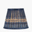 Samaira 16cm Denim Silk Border Print Mushroom Pleat Tapered Lampshade