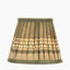 Samaira 16cm Olive Silk Border Print Mushroom Pleat Tapered Lampshade