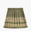 Samaira 16cm Olive Silk Border Print Mushroom Pleat Tapered Lampshade