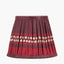 Samaira 16cm Red Silk Border Print Mushroom Pleat Tapered Lampshade