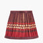 Samaira 16cm Red Silk Border Print Mushroom Pleat Tapered Lampshade