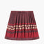 Samaira 16cm Red Silk Border Print Mushroom Pleat Tapered Lampshade