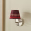 Samaira 16cm Red Silk Border Print Mushroom Pleat Tapered Lampshade