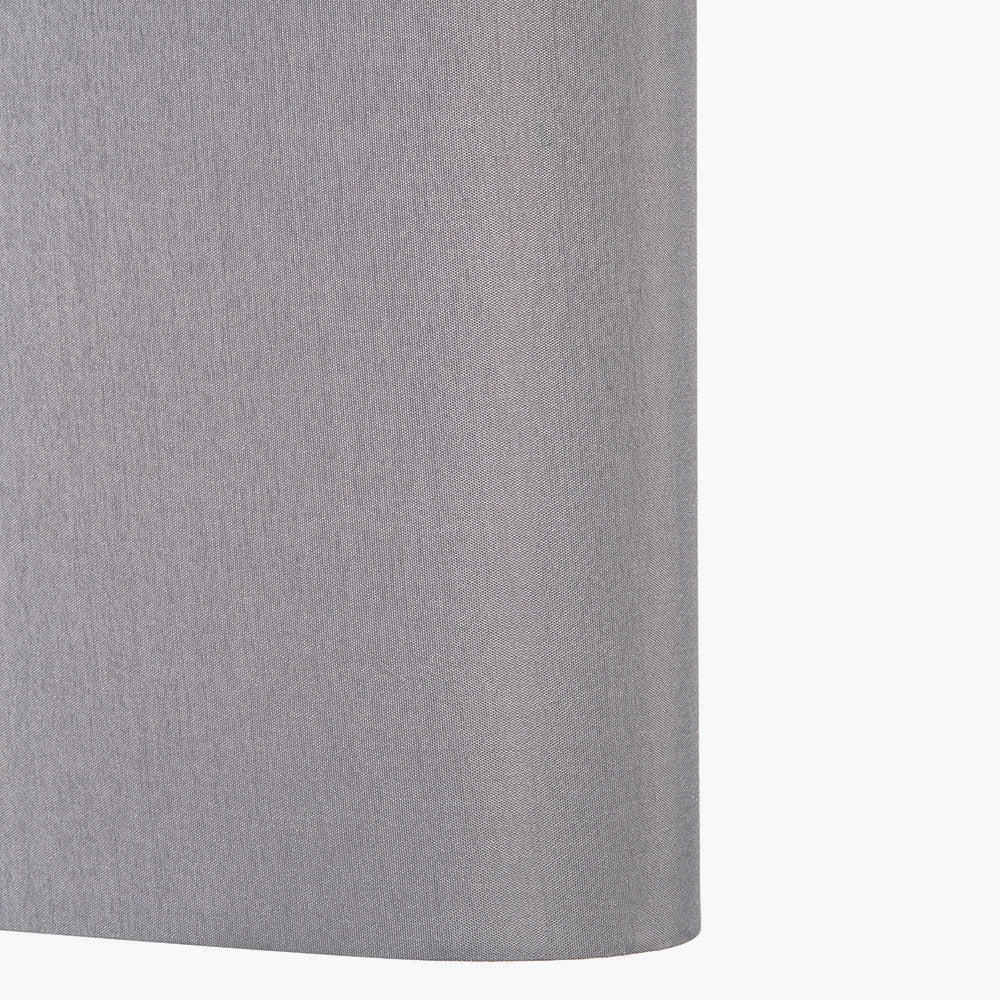 Mia 25cm Steel Grey Oval Silk Mix Lampshade