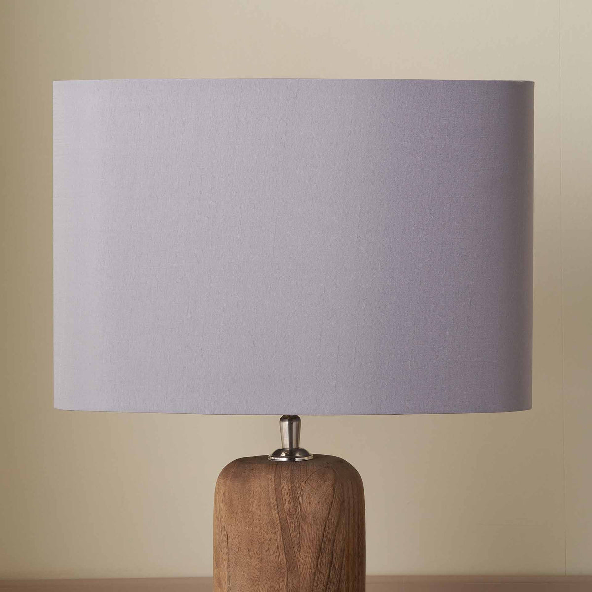 Mia 25cm Steel Grey Oval Silk Mix Lampshade
