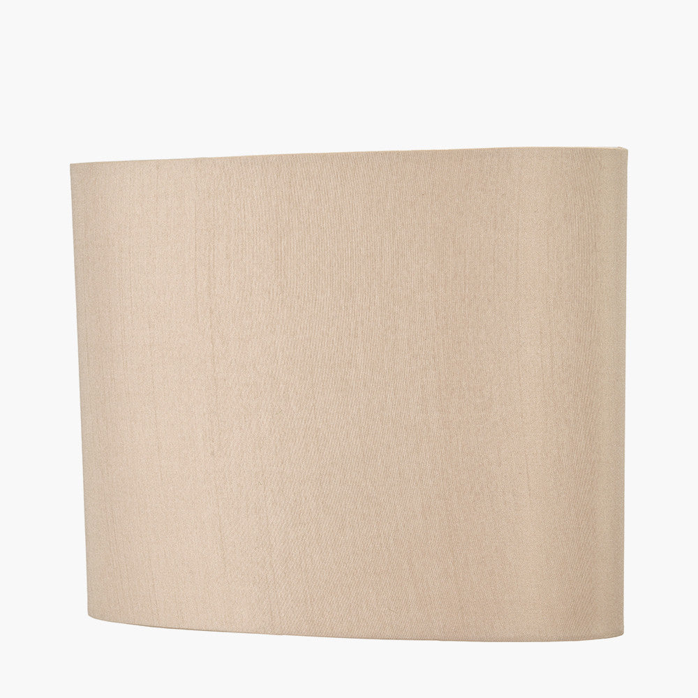 Mia 25cm Taupe Oval Silk Mix Lampshade