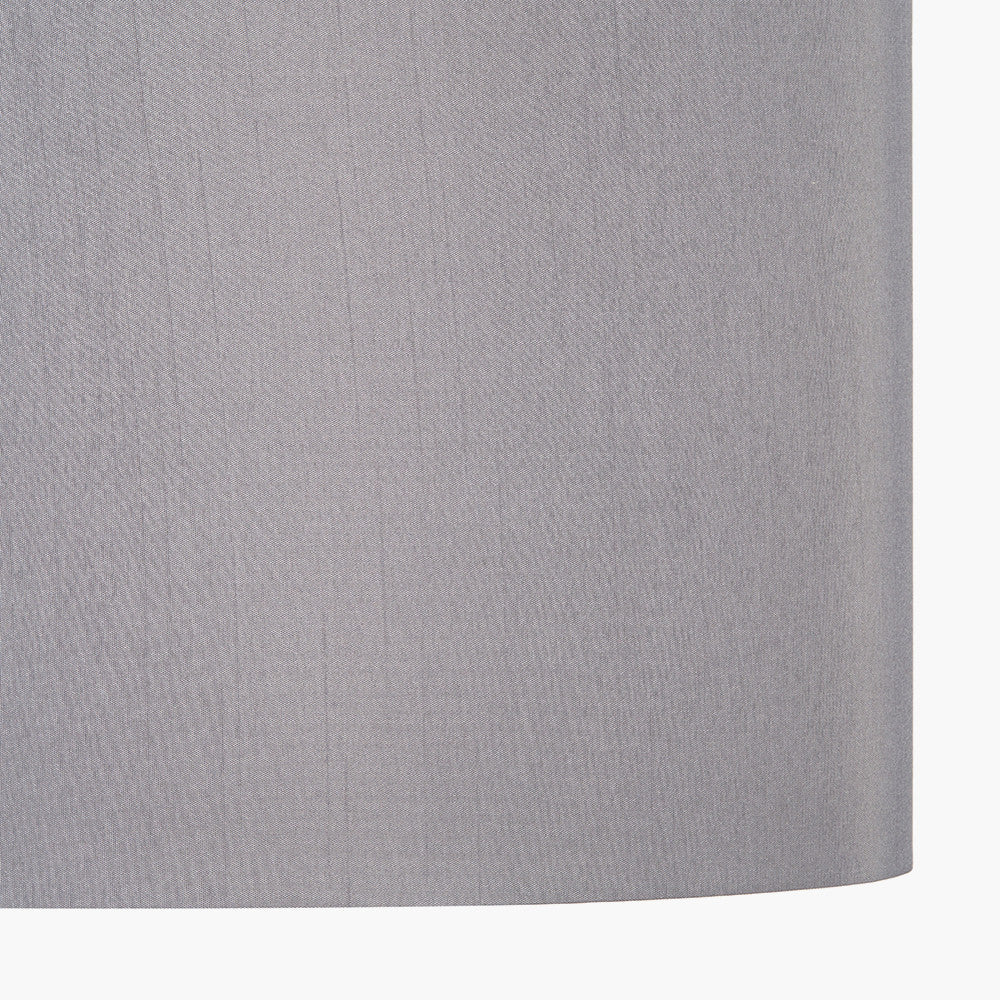 Mia 30cm Steel Grey Oval Silk Mix Lampshade