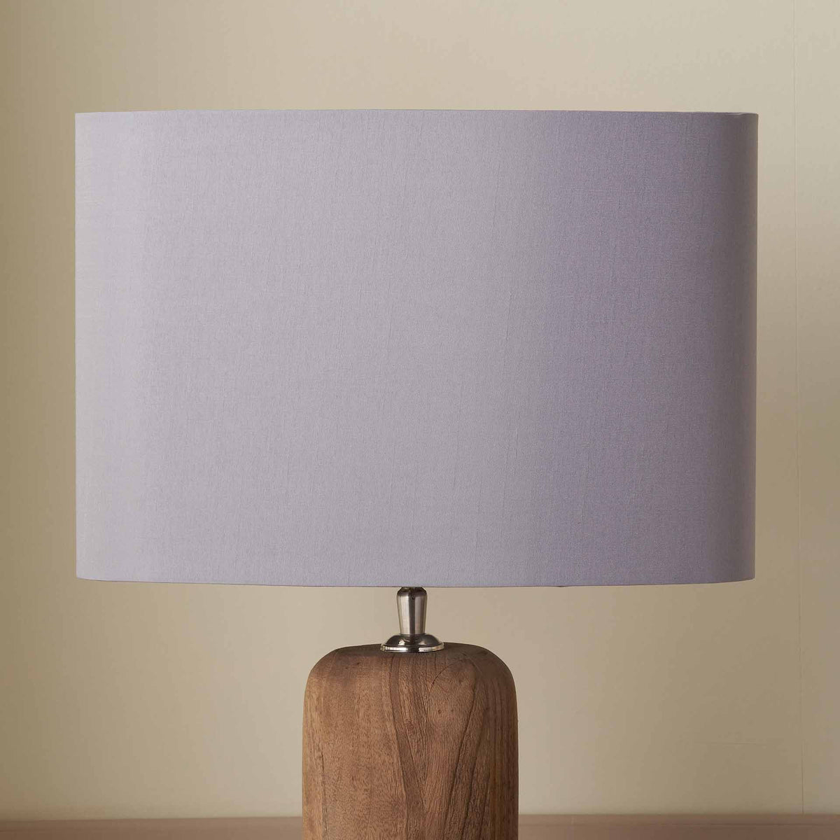 Mia 30cm Steel Grey Oval Silk Mix Lampshade