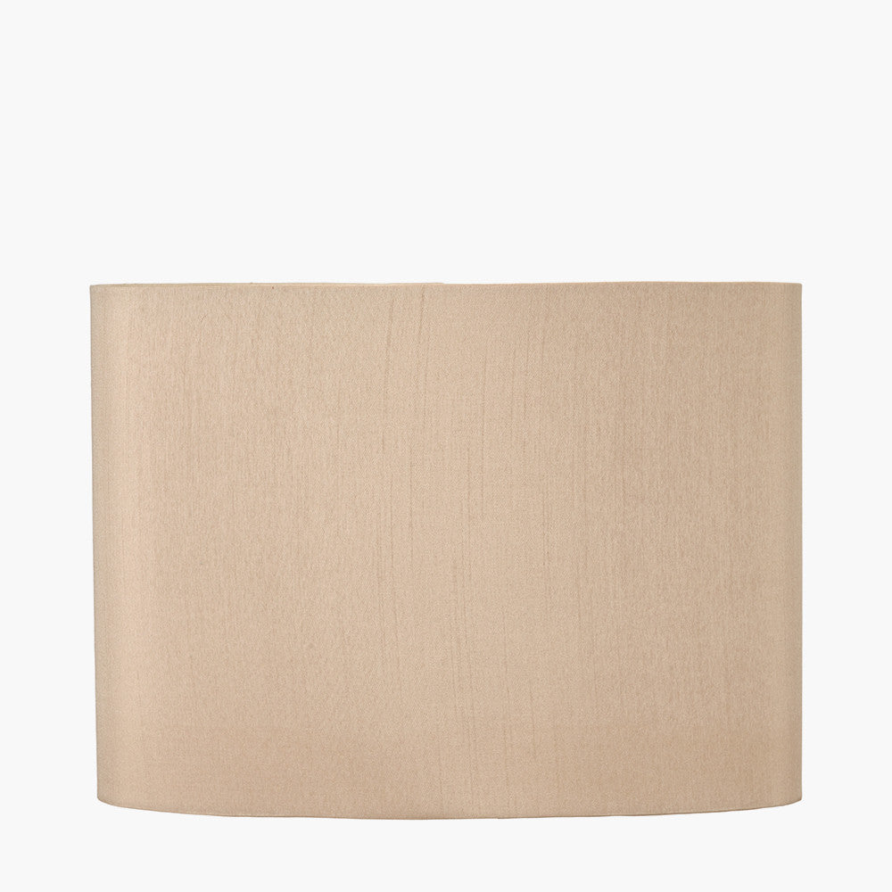 Mia 30cm Taupe Oval Silk Mix Lampshade