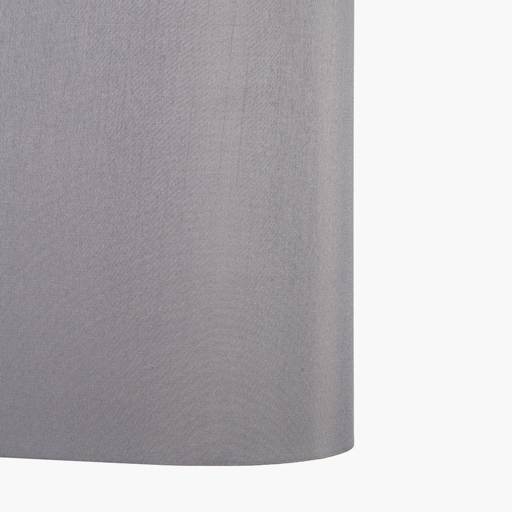 Mia 35cm Steel Grey Oval Silk Mix Lampshade