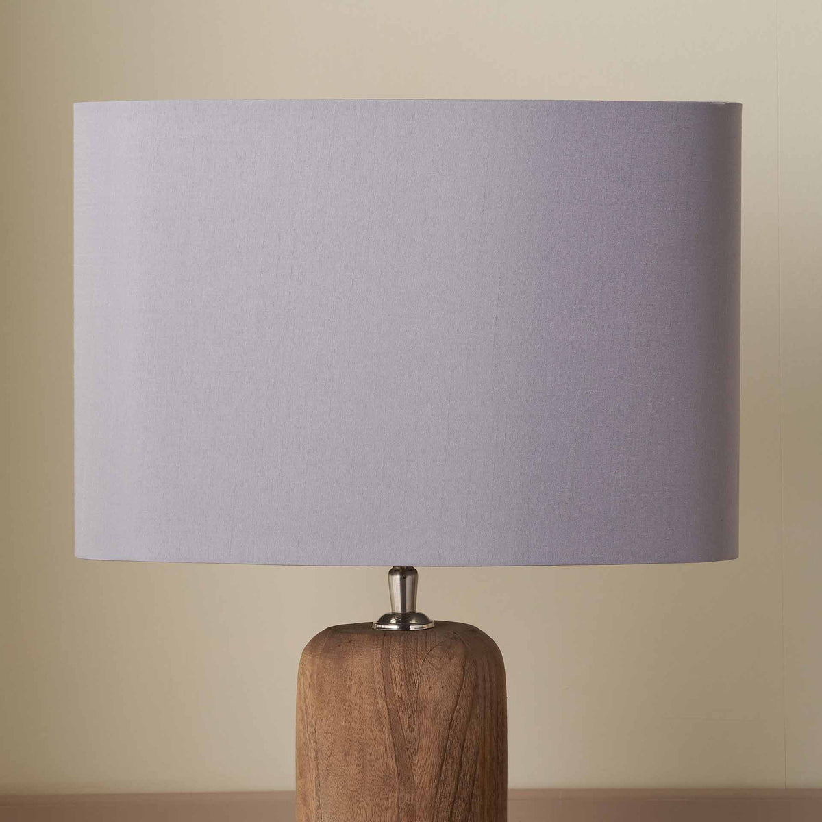 Mia 35cm Steel Grey Oval Silk Mix Lampshade