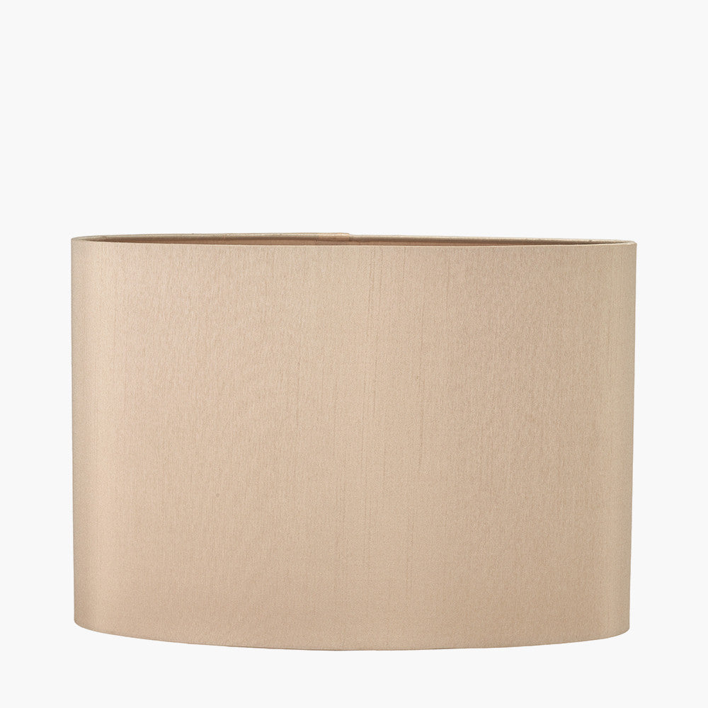 Mia 35cm Taupe Oval Silk Mix Lampshade