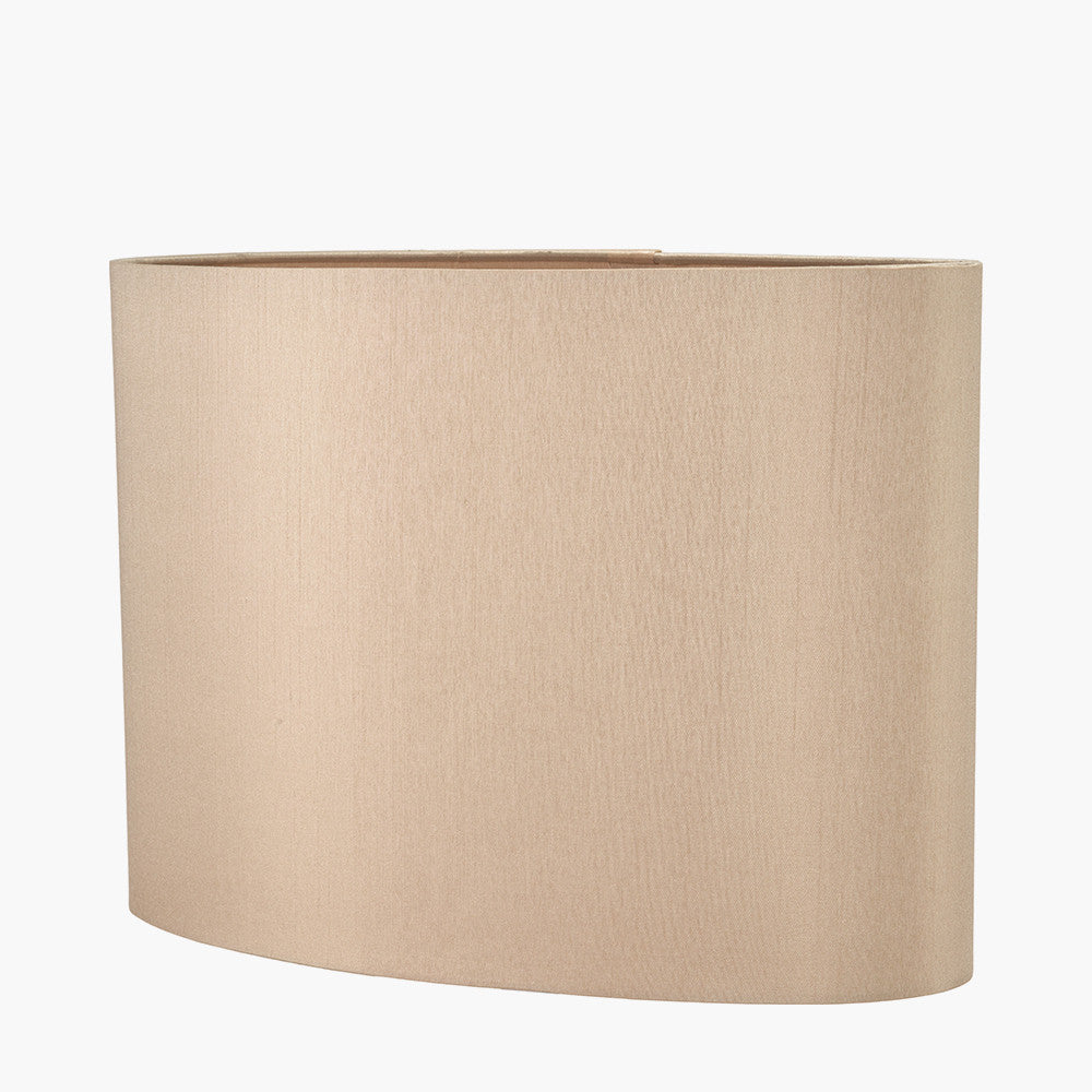 Mia 35cm Taupe Oval Silk Mix Lampshade