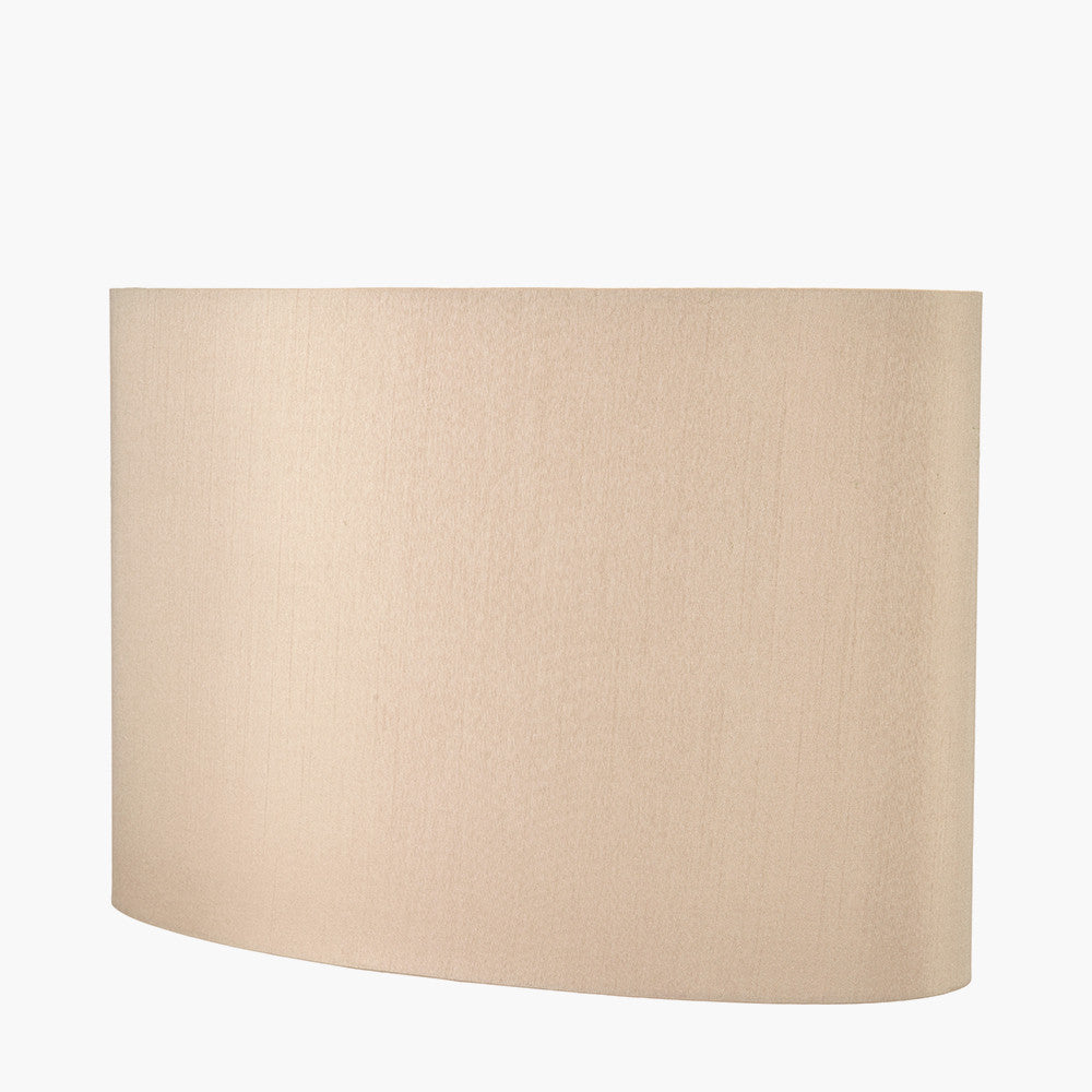 Mia 40cm Taupe Oval Silk Mix Lampshade
