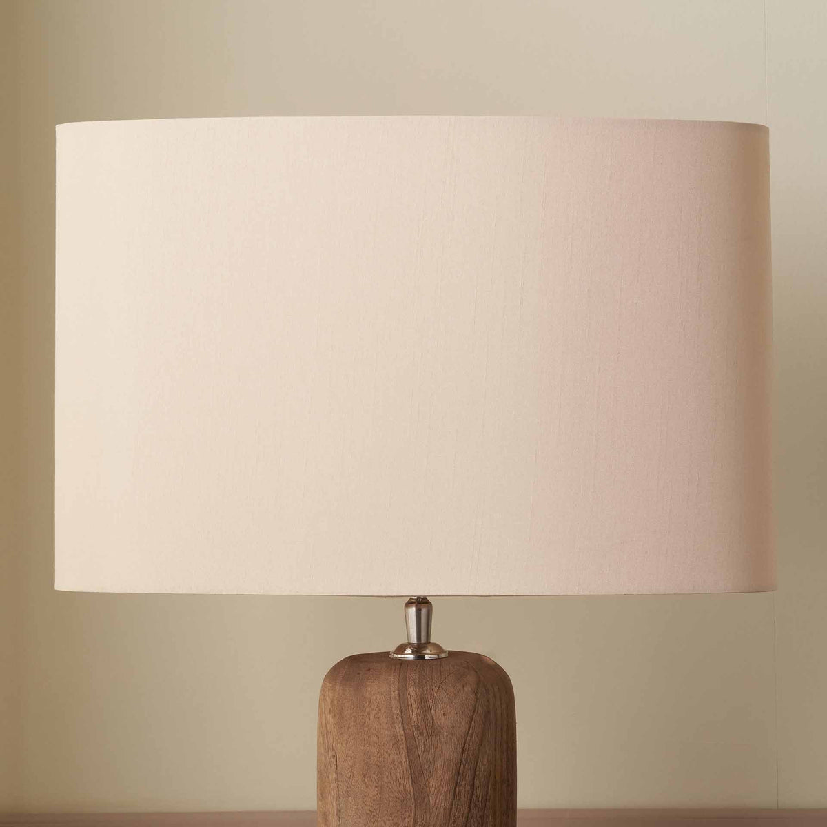 Mia 40cm Taupe Oval Silk Mix Lampshade