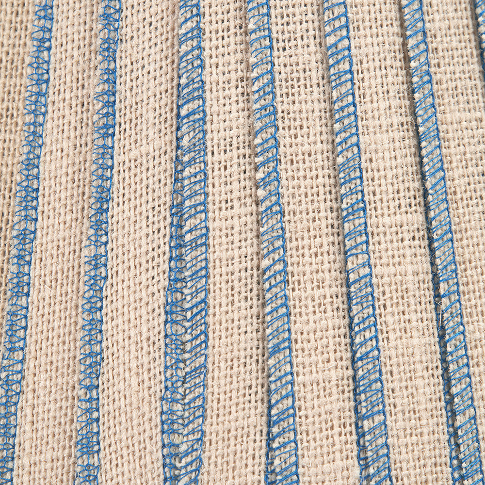 Isla 25cm Jute Striped Natural & Blue Tapered Lampshade