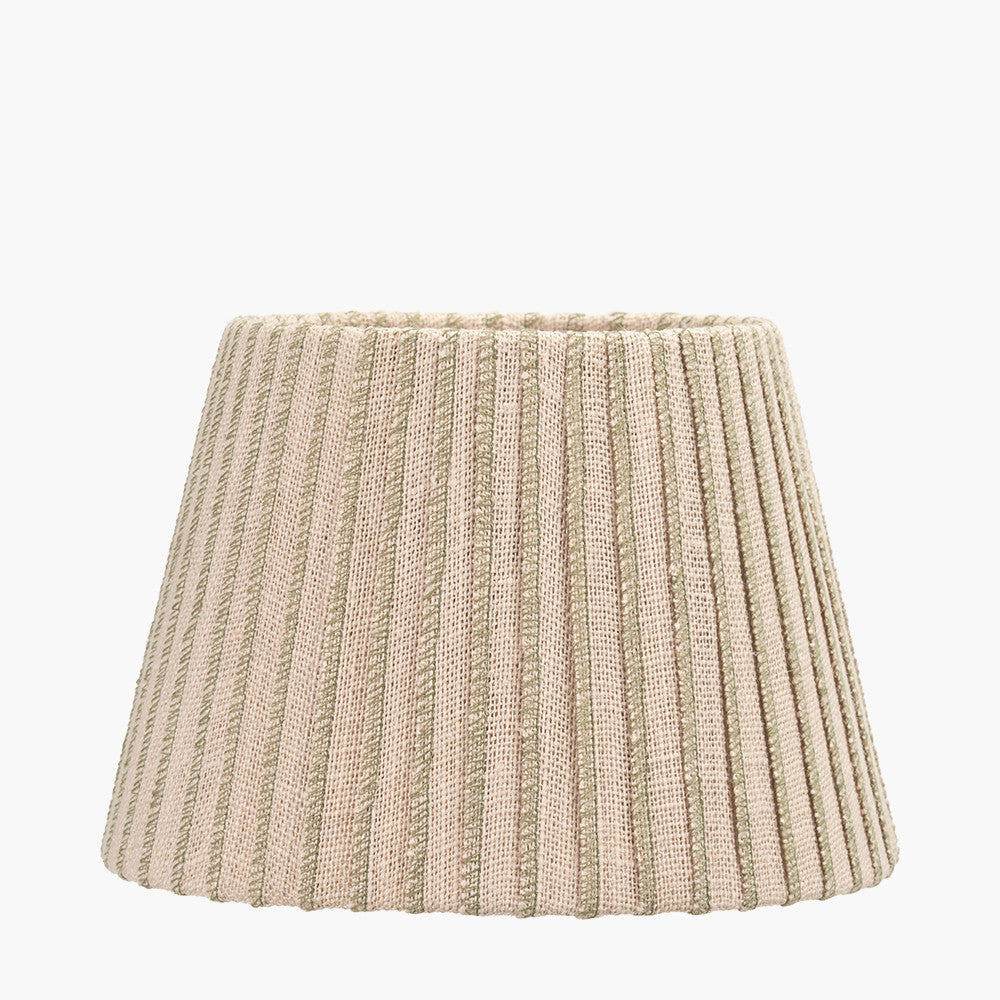 Isla 25cm Jute Striped Natural & Olive Tapered Lampshade
