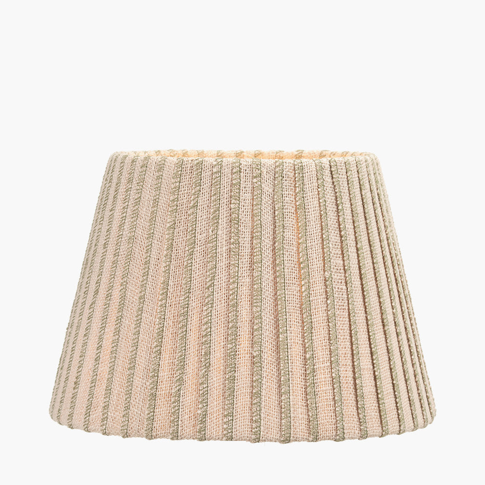 Isla 25cm Jute Striped Natural & Olive Tapered Lampshade